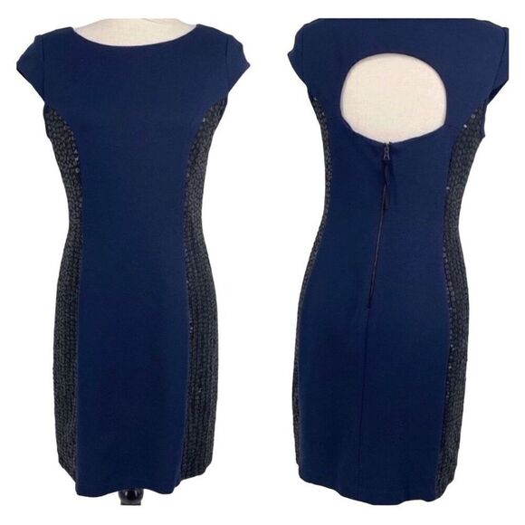 Phoebe Couture leather sequin sheath bodycon dress [size 6] - Picture 1 of 12